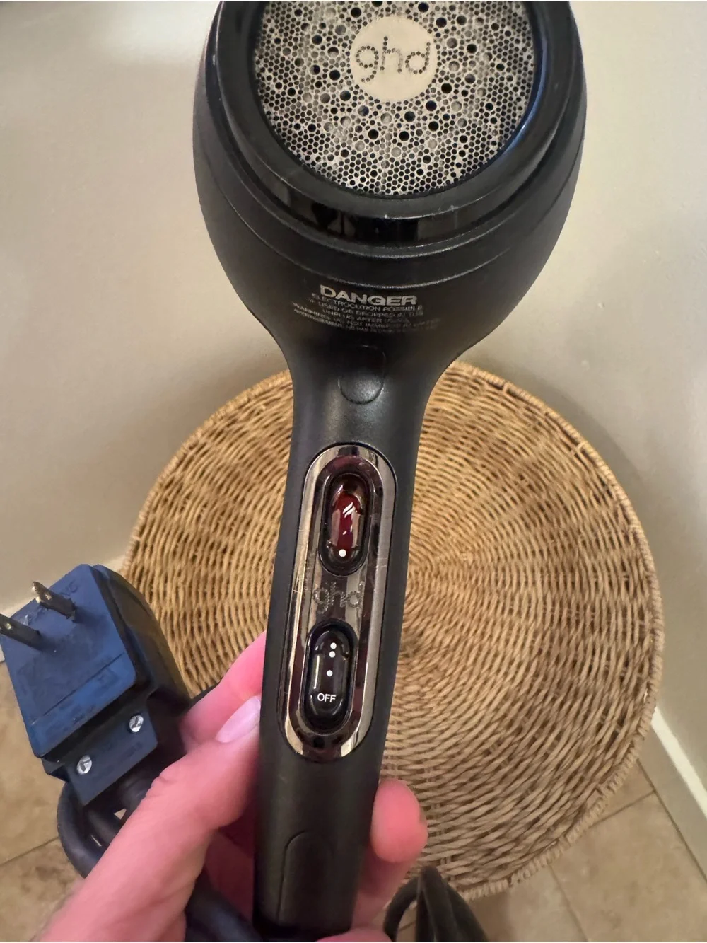 ghd Professional Hair Dryer in Black with Silver Accents